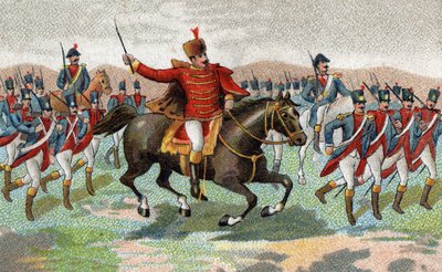Marechal Joachim Murat v bitvě u Ieny (Německo, 14. října od French School