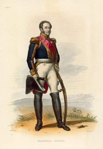 Marechal Suchet (barevná rytina) od French School