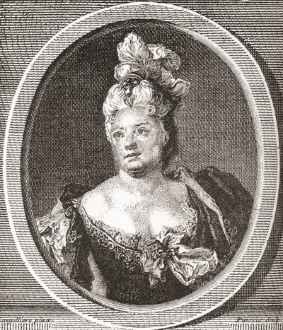 Marianne Duclos de Chateauneuf, 1664 - 1747. Francouzská herečka. Z Les Heures Libres vydané v roce 1908. od French School