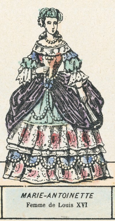 Marie Antoinetta, manželka Ludvíka XVI. (barevná rytina) od French School