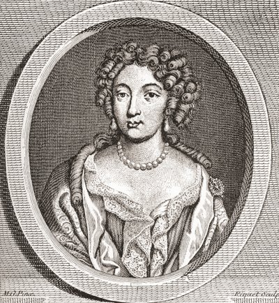Marie Angélique de Scorailles, 1661 1681. Francouzská šlechtična a jedna z mnoha milenek Ludvíka XIV. Z Les Heures Libres vydané v roce 1908. od French School