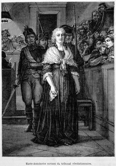 Marie Antoinetta opouští revoluční tribunál - rytina - v „“L