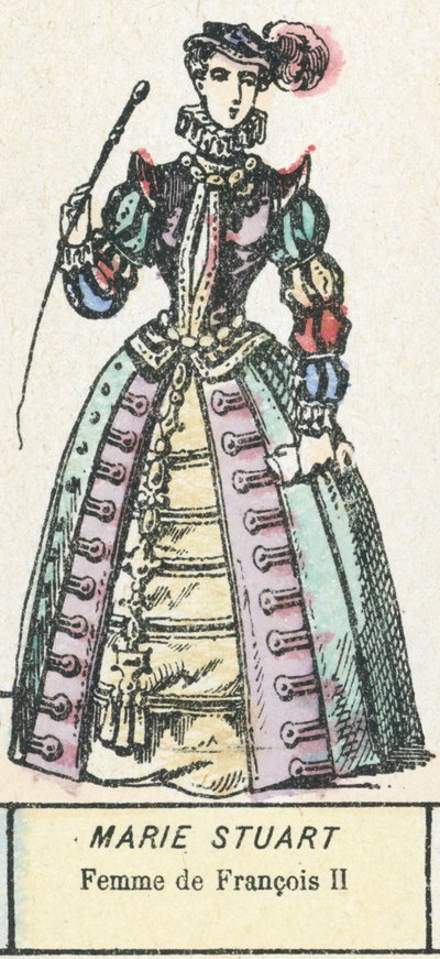 Marie Stuartovna, manželka Františka II. (barevná rytina) od French School