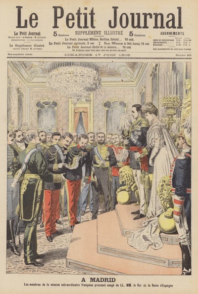 Sňatek španělského krále Alfonse XIII. a Viktorie Eugenie z Battenbergu (barevné lito) od French School
