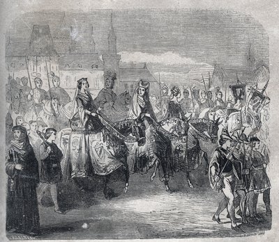 Sňatky krále Ludvíka X. Hutina (1289-1316) a jeho bratrů Filipa (tehdy Filipa V. Dlouhého od French School