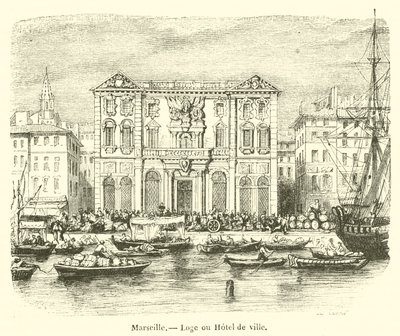 Marseille, radnice (rytina) od French School