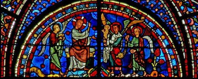Okno Máří Magdalény: Kristus žehná duši Máří Magdalény (w46) od French School
