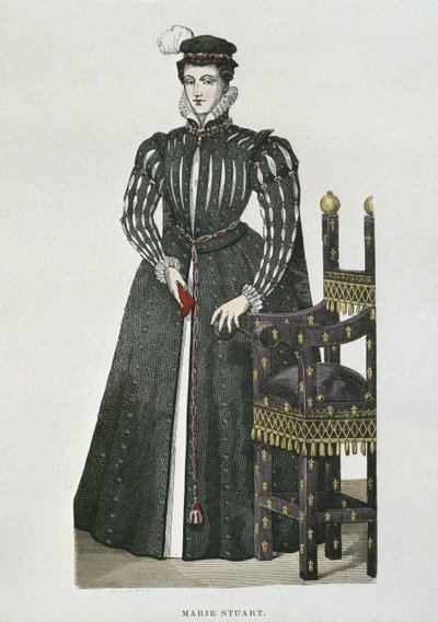 Mary Queen of Scots (1542-87), kopie miniatury z Recueil de Gaignieres od French School