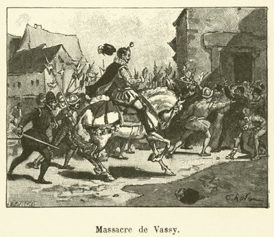 Masakr Vassy (rytina) od French School
