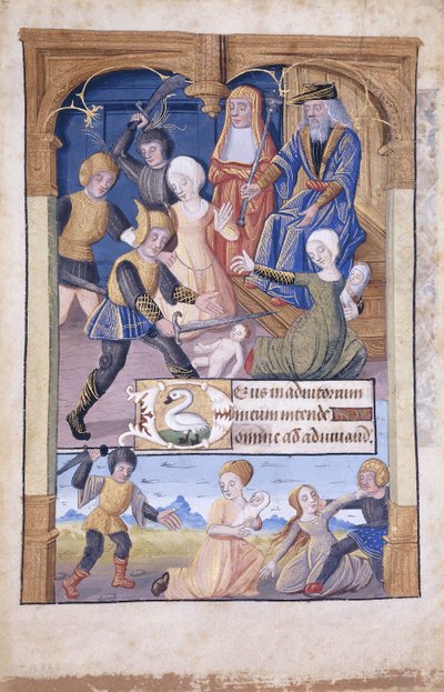 Masakr nevinných, miniatura, kolem roku 1450 od French School