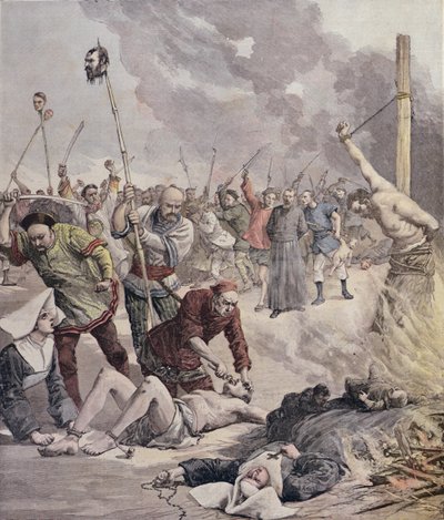 Masakry v Číně, z Le Petit Journal, 1891 od French School