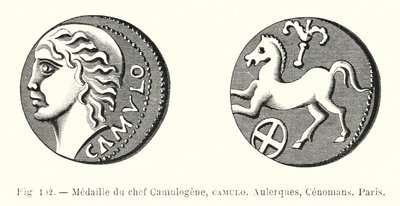 Medaile náčelníka Camulogene, Camulo, Aulerques, Cenomans, Paris (rytina) od French School