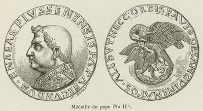 Medaile papeže Pia II (rytina) od French School