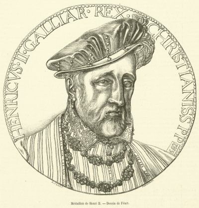 Medailon de Henri II (rytina) od French School