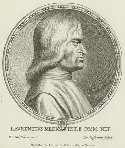 Medaillon de Laurent de Medici (rytina) od French School