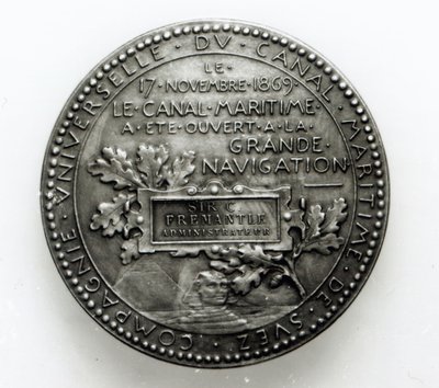 Medaile připomínající otevření Suezského průplavu 17. listopadu 1869 (kov) od French School