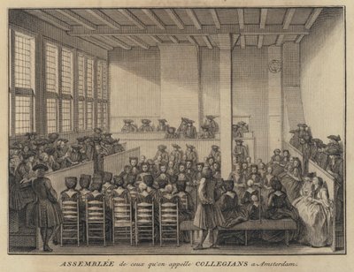 Setkání kolegiantů v Amsterdamu, Nizozemsko (rytina) od French School