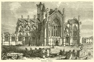 Melrose Abbey (rytina) od French School