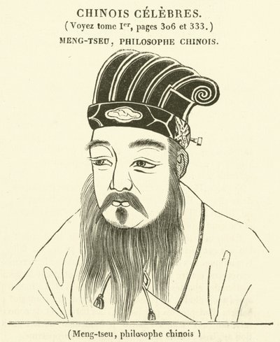Meng-tzu, čínský filozof (rytina) od French School