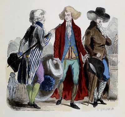 Pánská móda v Paříži v roce 1787. od French School