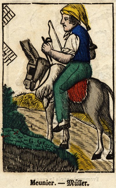 Meunier; Série o živnostech, obraz Epinal z 19. století. od French School