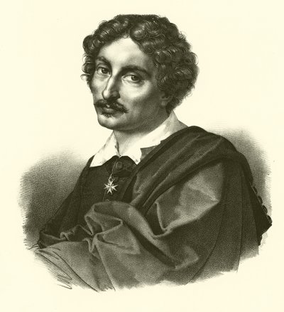 Michelangelo Merisi da Caravaggio, portrét (rytina) od French School
