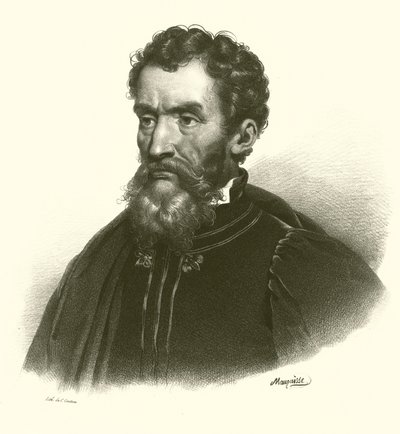 Michelangelo, portrét (rytina) od French School
