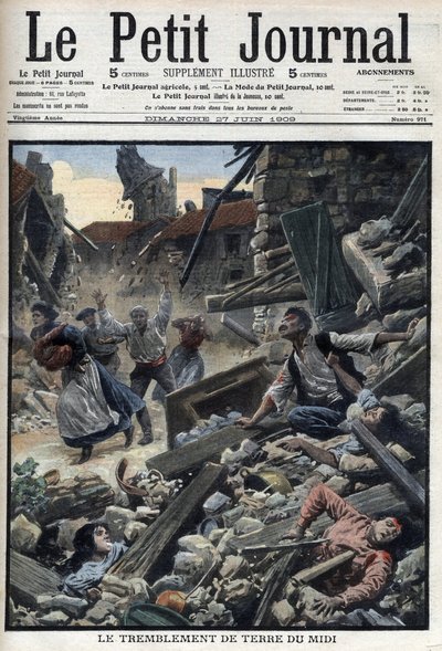 Zemětřesení v Midi v jihovýchodní Francii – „Le Petit Journal“ z 27. června od French School