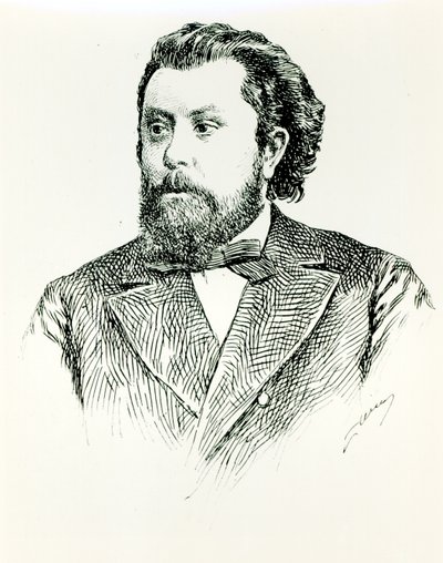 Modest Petrovich Moussorgsky (1835-81), ilustrace z LHistoire de la Musique en Russie od Alberta Soubiese, vydané v Paříži, 1898 od French School
