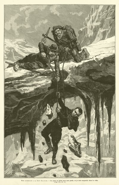 Můj Ascension To The Dent Blanche (rytina) od French School