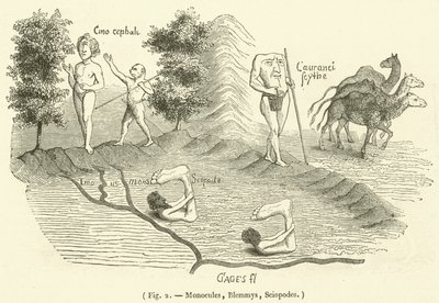 Monocules, Blemmys, Sciopodes (rytina) od French School