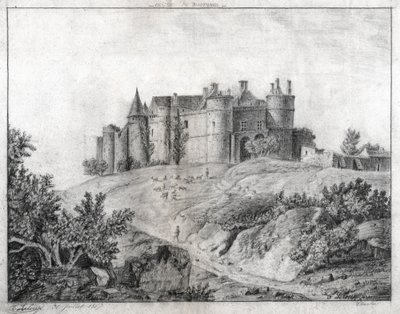 Hrad Montargis. (výkres od French School
