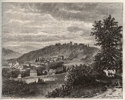 Montmedy - Meuse, v regionu Lorraine - rytina v „La France illustrée: geografie, historie, statistická správa“ od V.A. Malt-Brown. 1884 od French School