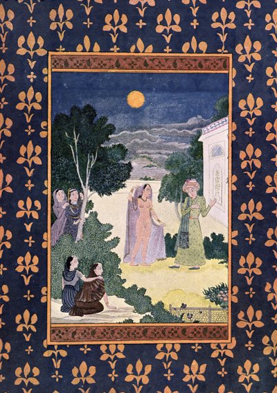 Měsíc krásy, ilustrace pro The Arabian Nights, 1895 (barevná rytina) od French School