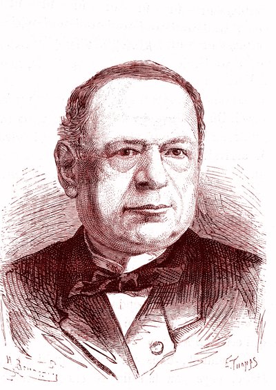 Moritz Hermann Von Jacobi (1801-1874), ruský inženýr a fyzik (galvanizace, elektromotory). Rytina 1867 od French School
