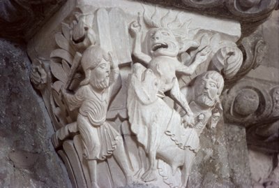 Mojžíš a zlaté tele, hlavní reliéf, c.1130 od French School