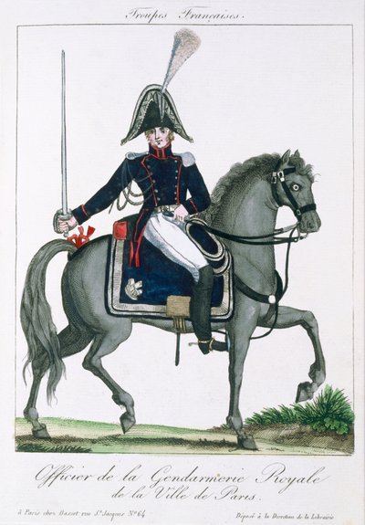 Důstojník královského četnictva v Paříži, kolem roku 1790 od French School