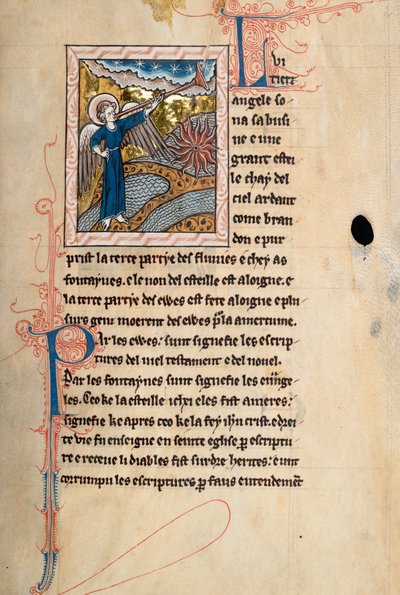 Ms65 f29r, Komentář k Apokalypse svatého Jana, konec 13. století (pero, inkoust a tempera na pergamenu) od French School