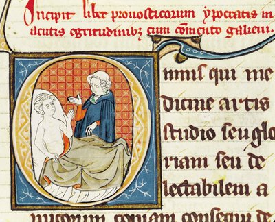 Ms 1003 fol.79 Lékař diagnostikující pacienta, z Oeuvres de Galien od Claudia Galena (c.130-c.201) od French School