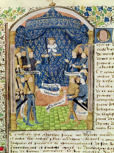 Paní 1151 f.1 Karel VII. (1403-61) Obklopen svým dvorem a Johankou z Arku (1412-31) od French School