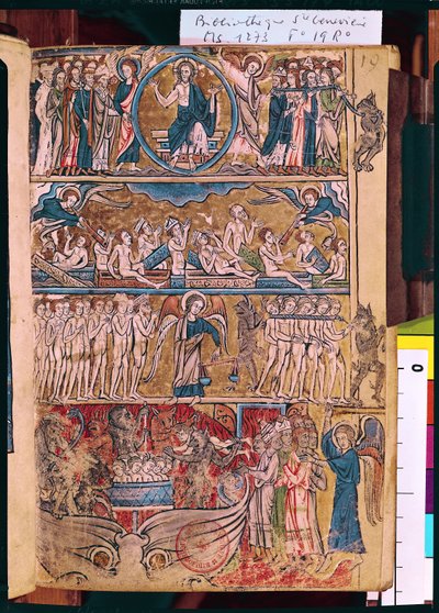 Ms 1273 f.19r Poslední soud, ze žaltáře od French School