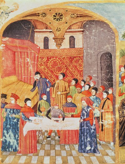 Ms 1335 f.219 Pitva těla Alexandra Velikého, z Vie dAlexandre le Grand od French School