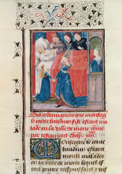 Ms 149 t.3 fol.163 Konečná nemoc hraběte Baldwina V. z Hainaultu od French School