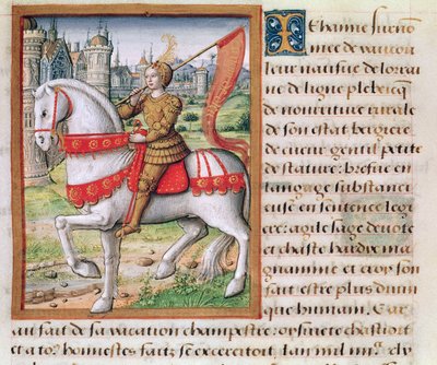 Ms 17 f.76 Johanka z Arku z Vie des Femmes Celebres, kolem roku 1505 od French School