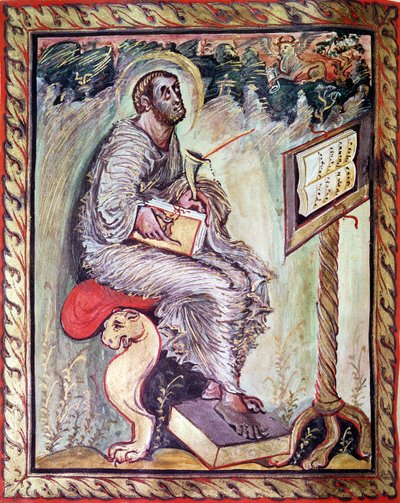 Ms 1 fol. 90v St. Luke, from Ebbo Gospels, c.816-835 od French School