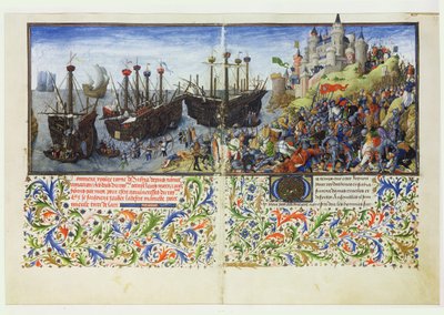 Paní 2617 Hrad Amazonek je obléhán Theseem, vévodou z Atén, z La Teseida, Giovannim Boccacciem (1313-75) 1340-41 od French School