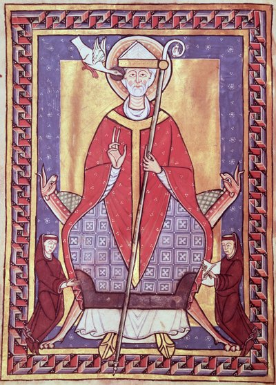 Ms 315 f.1v St. Gregory, from Extract from his Works od French School