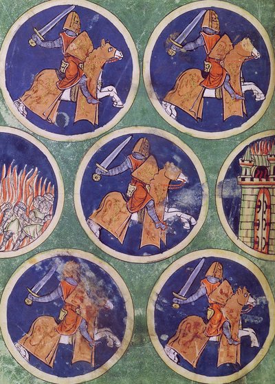 Ms 3516 fol.217v Pět rytířů od French School