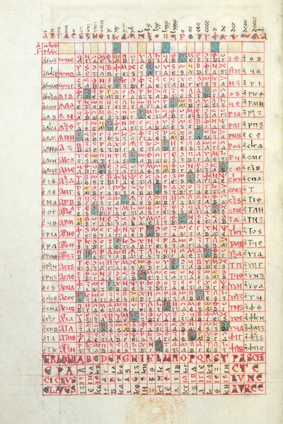 Ms 364 Věčný kalendář z breviáře z Mont-Cassin, konec 11. nebo začátek 12. století. od French School