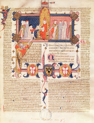 Paní 371 f.1 Jean Andre představuje své dílo papeži Klementovi V. (asi 1260-1314) od French School